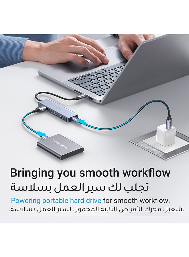 يو جرين موزع USB C من 4 منافذ USB 3.1 نوع سي الى USB 3.0 متوافق مع أيفون 15 M1 ماك بوك برو/ اير 2021،اي ماك، كروم بوك ايباد اير 4، ديل XPS، ايباد برو 2021 - Image 4